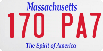 MA license plate 170PA7