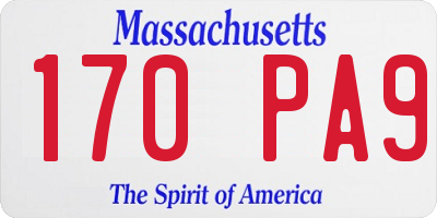 MA license plate 170PA9