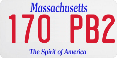 MA license plate 170PB2