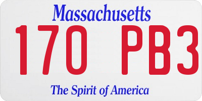 MA license plate 170PB3