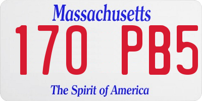 MA license plate 170PB5
