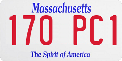 MA license plate 170PC1