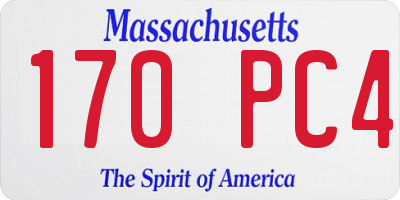 MA license plate 170PC4