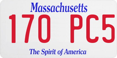 MA license plate 170PC5