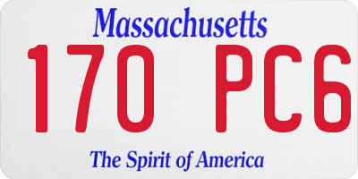 MA license plate 170PC6