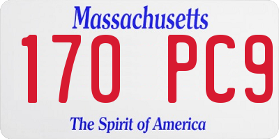 MA license plate 170PC9
