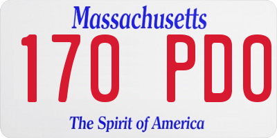 MA license plate 170PD0