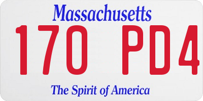 MA license plate 170PD4