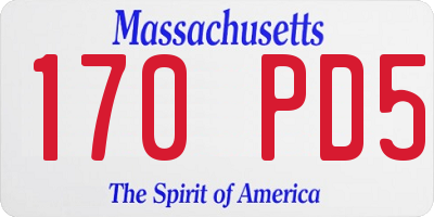 MA license plate 170PD5
