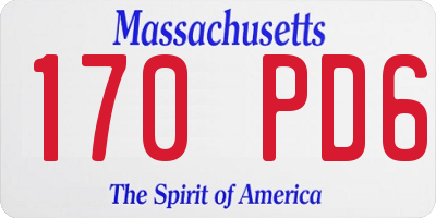 MA license plate 170PD6