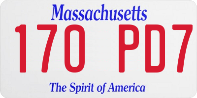 MA license plate 170PD7