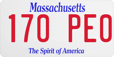 MA license plate 170PE0