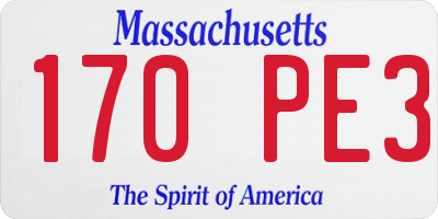 MA license plate 170PE3