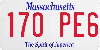 MA license plate 170PE6
