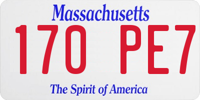 MA license plate 170PE7