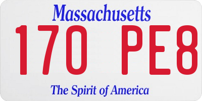 MA license plate 170PE8