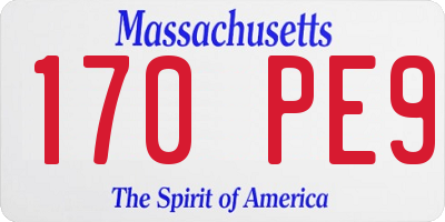 MA license plate 170PE9
