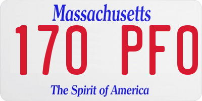 MA license plate 170PF0