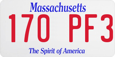 MA license plate 170PF3