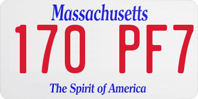 MA license plate 170PF7