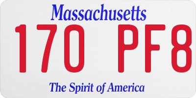 MA license plate 170PF8