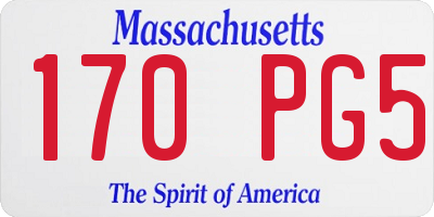 MA license plate 170PG5