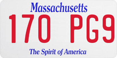 MA license plate 170PG9