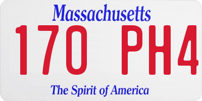 MA license plate 170PH4