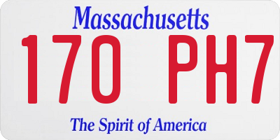 MA license plate 170PH7