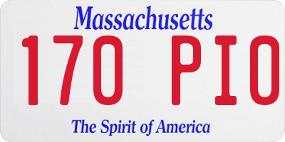 MA license plate 170PI0