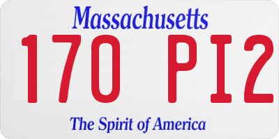 MA license plate 170PI2