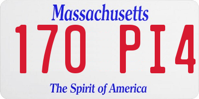 MA license plate 170PI4