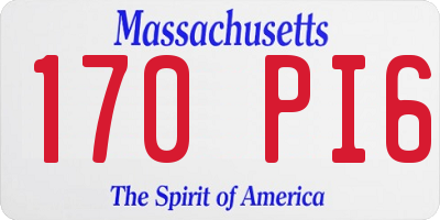 MA license plate 170PI6