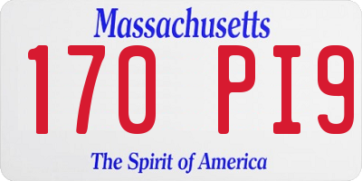 MA license plate 170PI9
