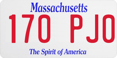 MA license plate 170PJ0