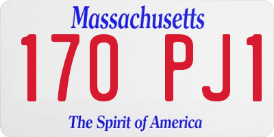 MA license plate 170PJ1
