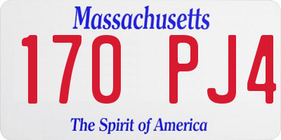 MA license plate 170PJ4