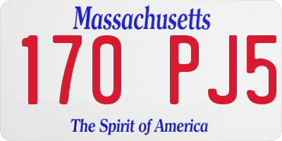 MA license plate 170PJ5