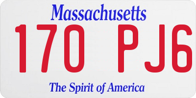 MA license plate 170PJ6