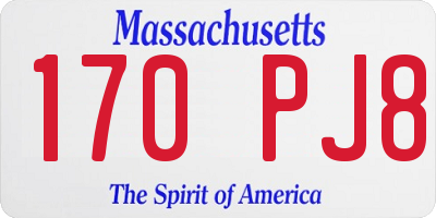 MA license plate 170PJ8