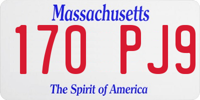 MA license plate 170PJ9