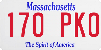 MA license plate 170PK0