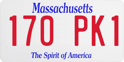 MA license plate 170PK1