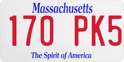 MA license plate 170PK5