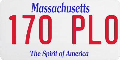 MA license plate 170PL0