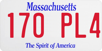 MA license plate 170PL4