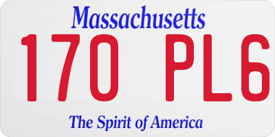 MA license plate 170PL6
