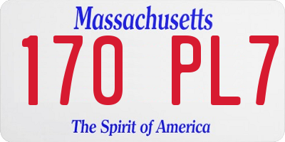 MA license plate 170PL7