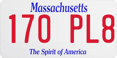 MA license plate 170PL8