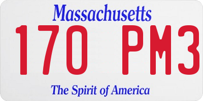 MA license plate 170PM3